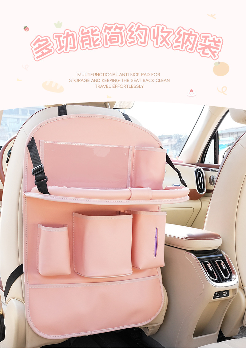 Blue Rain Car Folding Table Board Car Storage Hanging Bag Leather Car Trash Can Multifunctional Dining Table Storage Bag