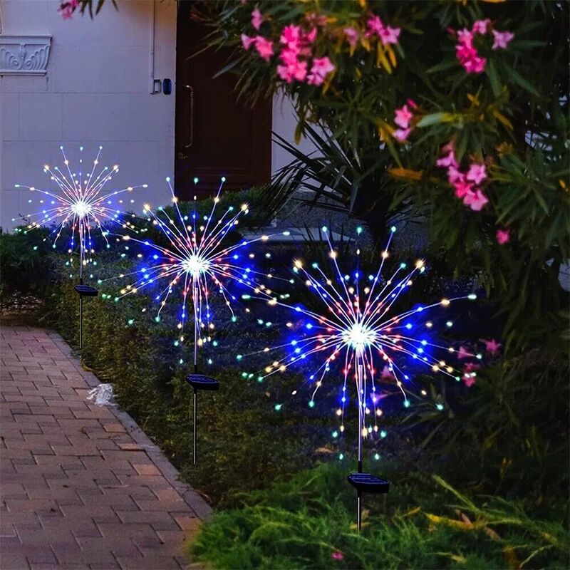 太阳能烟花灯led地插户外防水庭院花园圣诞装饰彩灯氛围感高级感|undefined