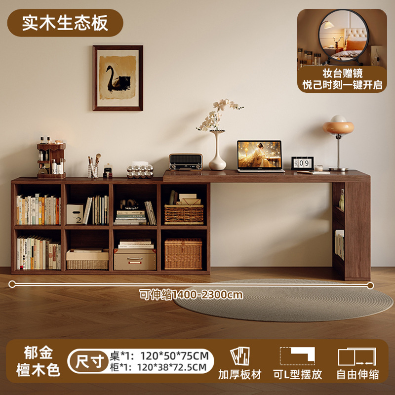 Escritorio de madera maciza 2025 nuevo dormitorio de niñas esquina tocador armario en casa doble mesa de computadora en forma de L