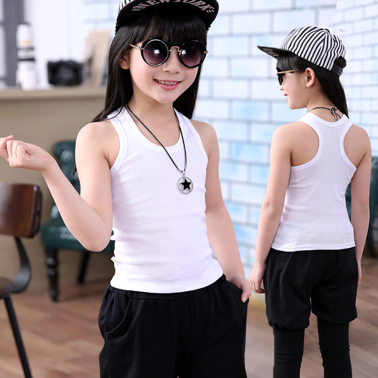 Camiseta de algodón para niños en forma de I para niñas pequeña camisola para niños ropa interior para niñas de verano