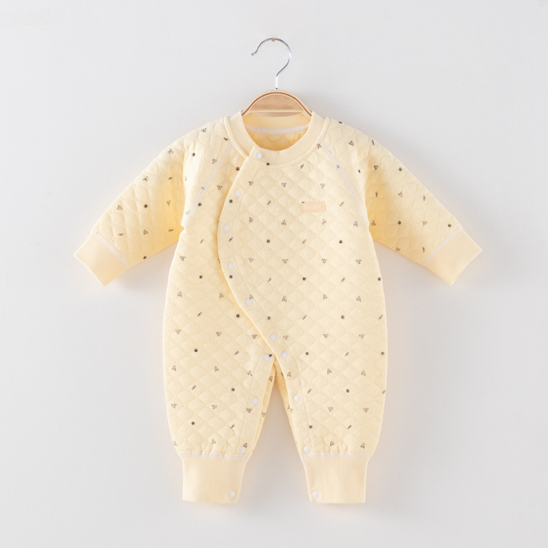 Bebé recién nacido vaina algodón recién nacido bebé primavera y otoño invierno ropa manga larga tocando fondo sin hueso mono mameluco