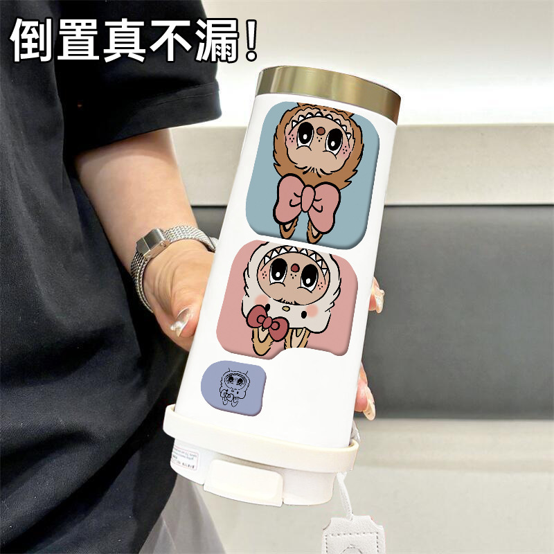 拉布布316不锈钢保温杯便携式提绳水杯大容量吸管咖啡杯子批发|undefined