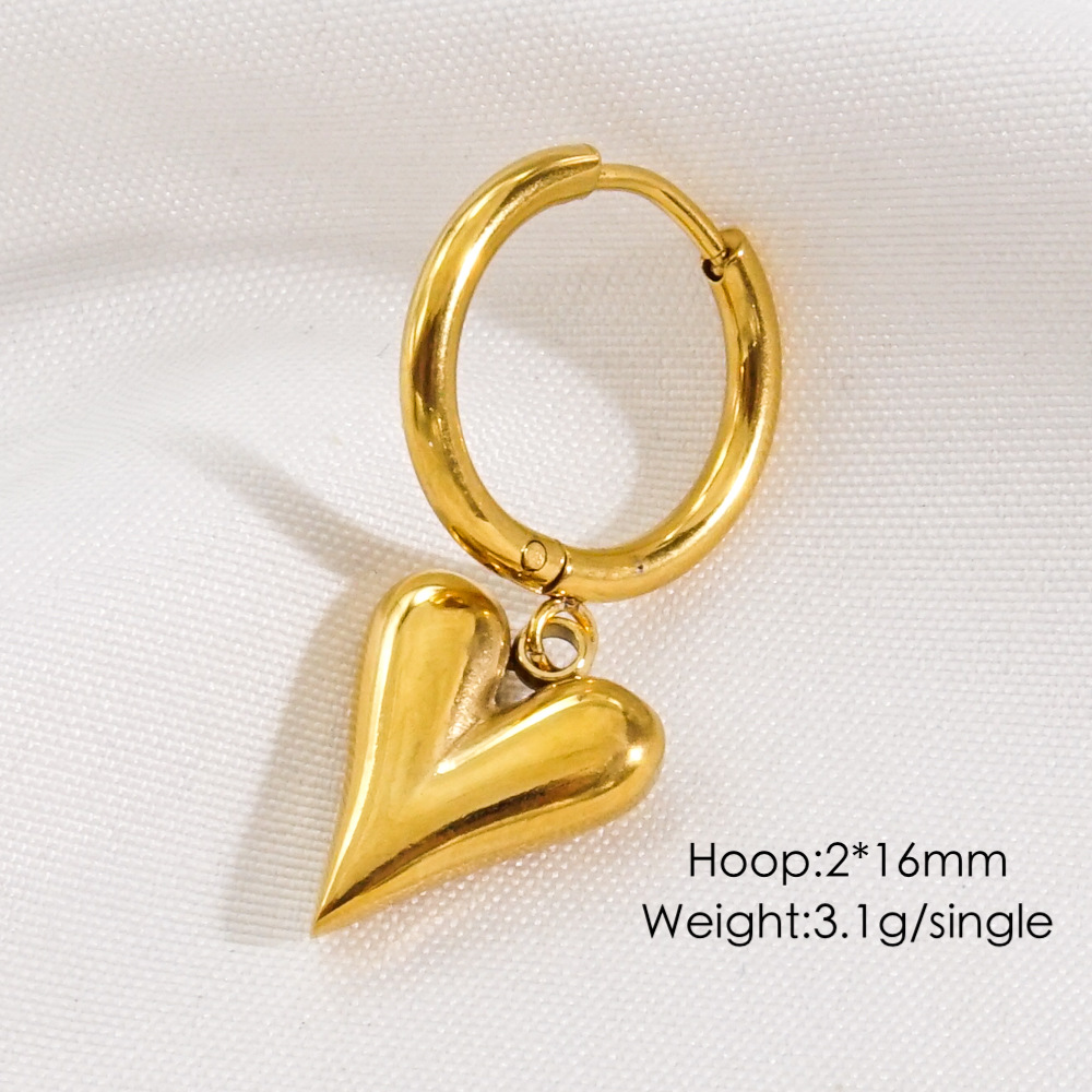 4g Weight PVD Coated Gold Plating Process 304 Stainless Steel Ear Needle Material PVD Coated 14K Gold Real Gold Plated Geometric 304 Stainless Steel Modern Style Waterproof Non Tarnish Earrings