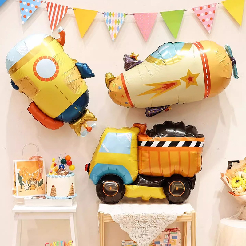 Cartoon aluminum film balloon car car fire truck children boy baby birthday plane decoration Cartoon aluminum film balloon car car fire truck children boy baby birthday plane decoration