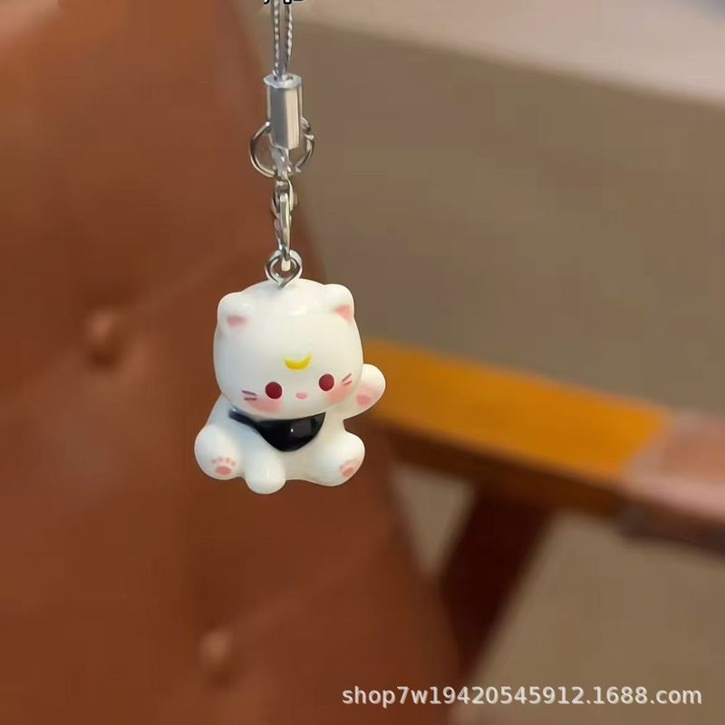 新款卡通招财猫咪手机绳钥匙扣少女学生可爱包包挂件情侣闺蜜礼物|undefined
