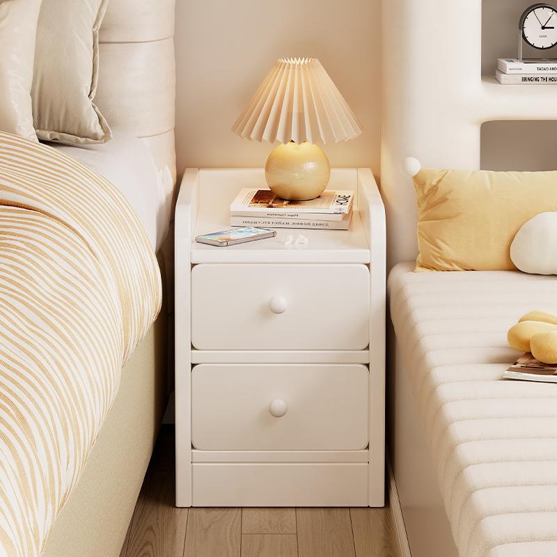 Cabecera de cama estante muy estrecho estilo francés de aire crema hueco armario de almacenamiento puerta de esquina trasera hueco armario delgado armario de almacenamiento de piso