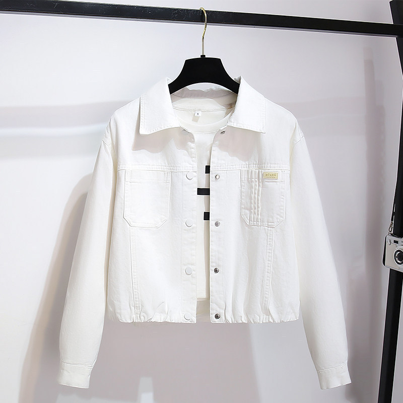 White Denim Jacket for Women, Short Style, 2026 Early Spring New Fashion, Unique and Beautiful Thin Shirt Jacket White Denim Jacket for Women, Short Style, 2026 Early Spring New Fashion, Unique and Beautiful Thin Shirt Jacket