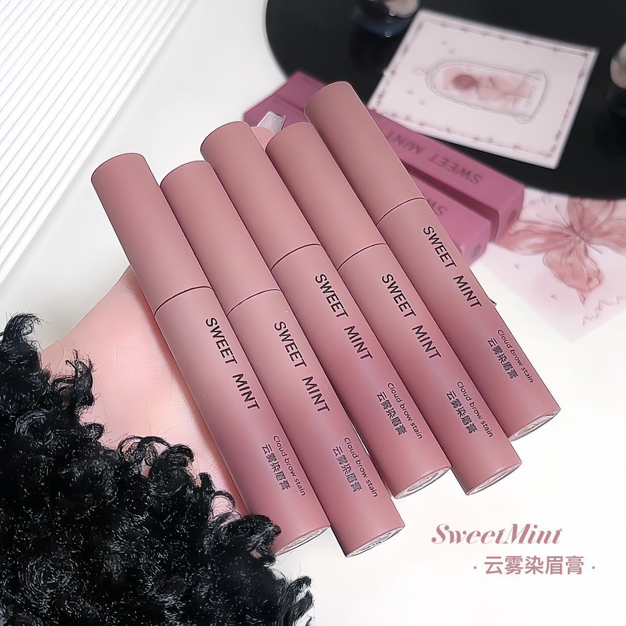 sweet mint云雾染眉膏持妆不易晕染自然立体显色野生眉棕色染眉膏