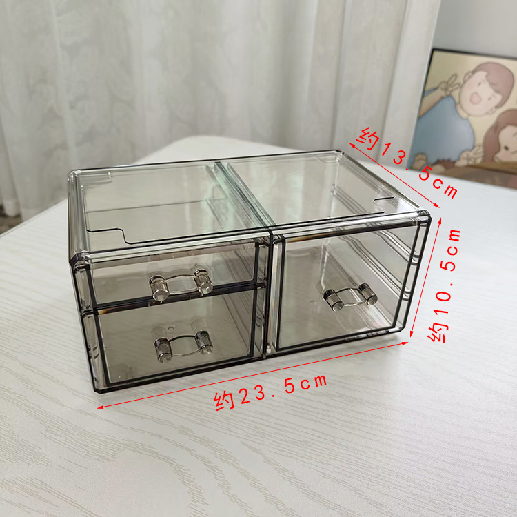 Caja de almacenamiento de cosméticos transparente tipo cajón caja de acabado multicapa escritorio acrílico lápiz labial joyería máscara estante