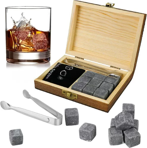 Whiskey Icewine Stone whisky stones Frozen Ice Stone Recyclable Gift Wooden Boxed