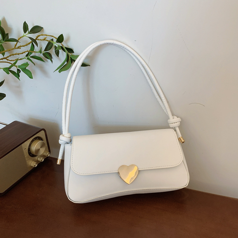 Bolsos de mujer simples mujeres 2024 otoño nuevo bolso casual de color sólido textura amorosa bolsa de hombro elegante