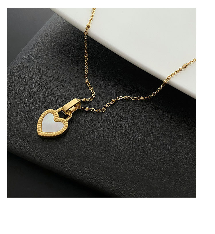 Titanium Steel Chain Material 1 Piece Quantity Wholesale Jewelry Fashion Heart Shape Titanium Steel Titanium Steel 18K Gold Plated Gold Plated Pendant Necklace