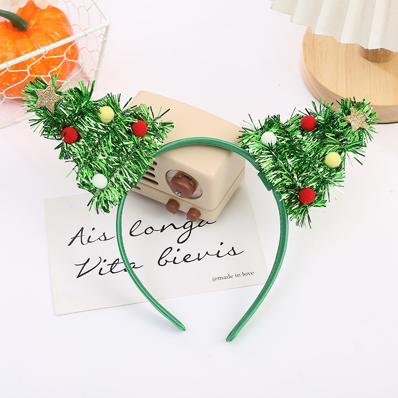 クリスマス装飾カチューシャクリスマスパーティー道具カチューシャ子供プレゼントスパンコールクリスマスツリーカチューシャ|undefined