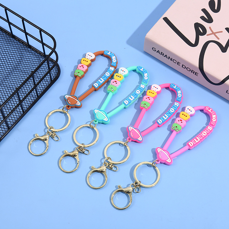 Cartoon Planet Small Animal DIY Accessories Soft Rubber Leather Rope Lobster Clasp Car Bag Pendant Couple Small Gift