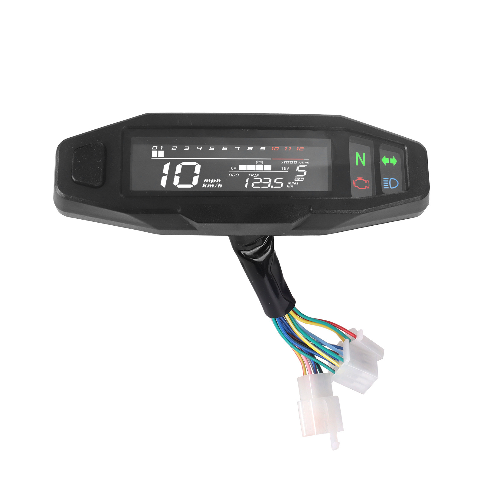 South American Motorcycle Modified Mini Va High-Definition Lcd Speedometer, Rpm Gauge, Fuel Gauge, Carburetor, Electric Injection Adjustable