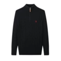 Half zip sweater black red label