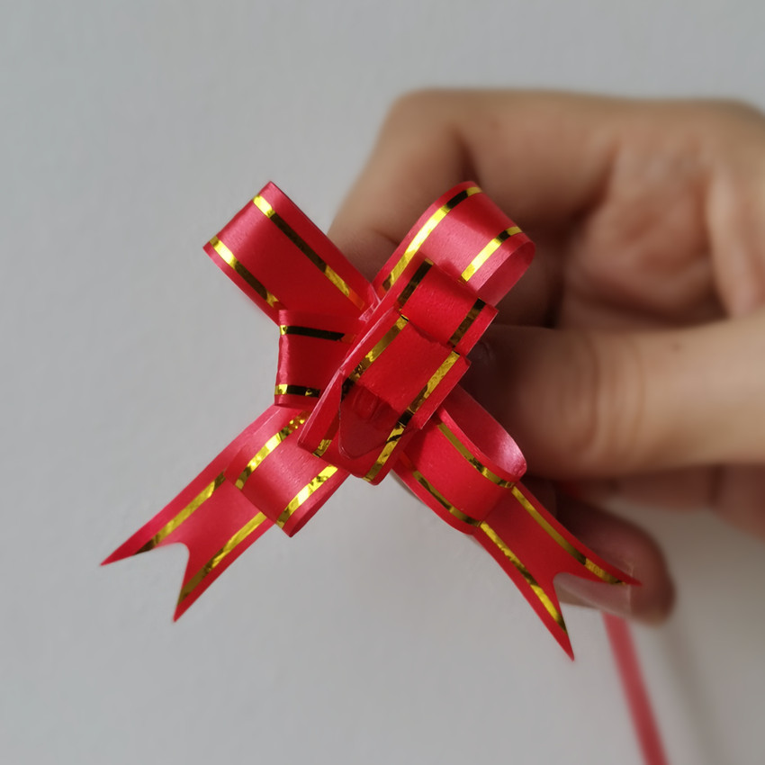 12mm tamaño pequeño arco tirar flor boda cinta boda coche regalo de boda caja de regalo embalaje decoración mano tirar Flor al por mayor