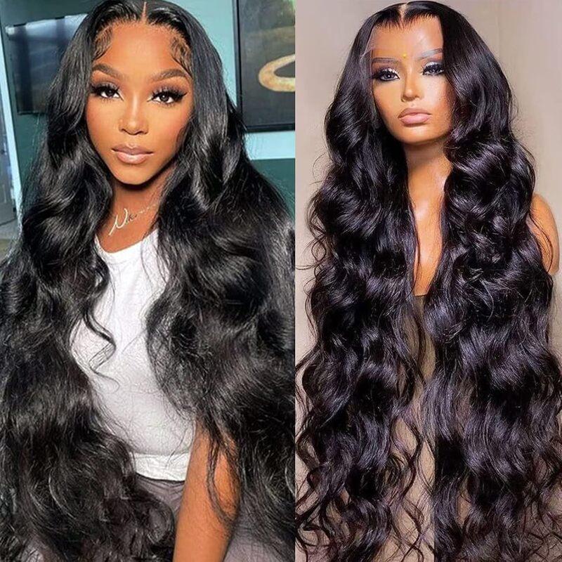 13*4 lace real person hair wig wholesale natural black big wave headgear Amazon best selling European and American foreign trade BODY