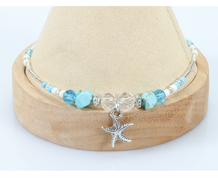 Fashion Starfish Alloy Beaded Plating Unisex Anklet 2 Piece Set display picture 4