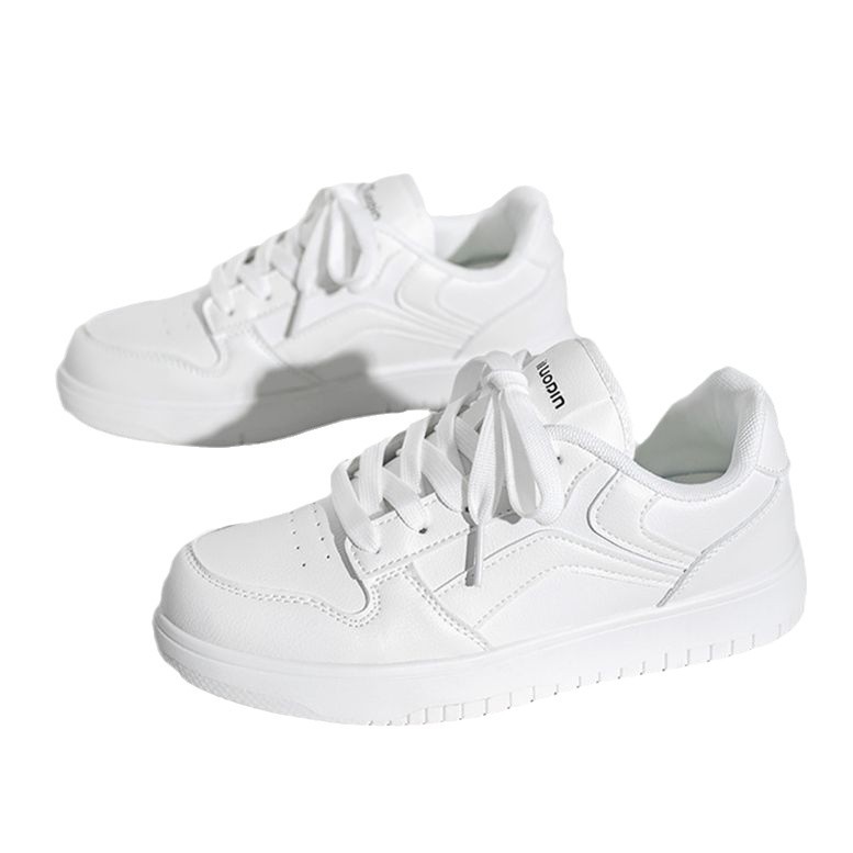 Zapatos blancos de altura de suela gruesa para mujeres 2024 verano nuevo estilo coreano de zapatos planos de estilo universal de moda zapatos casuales para mujeres