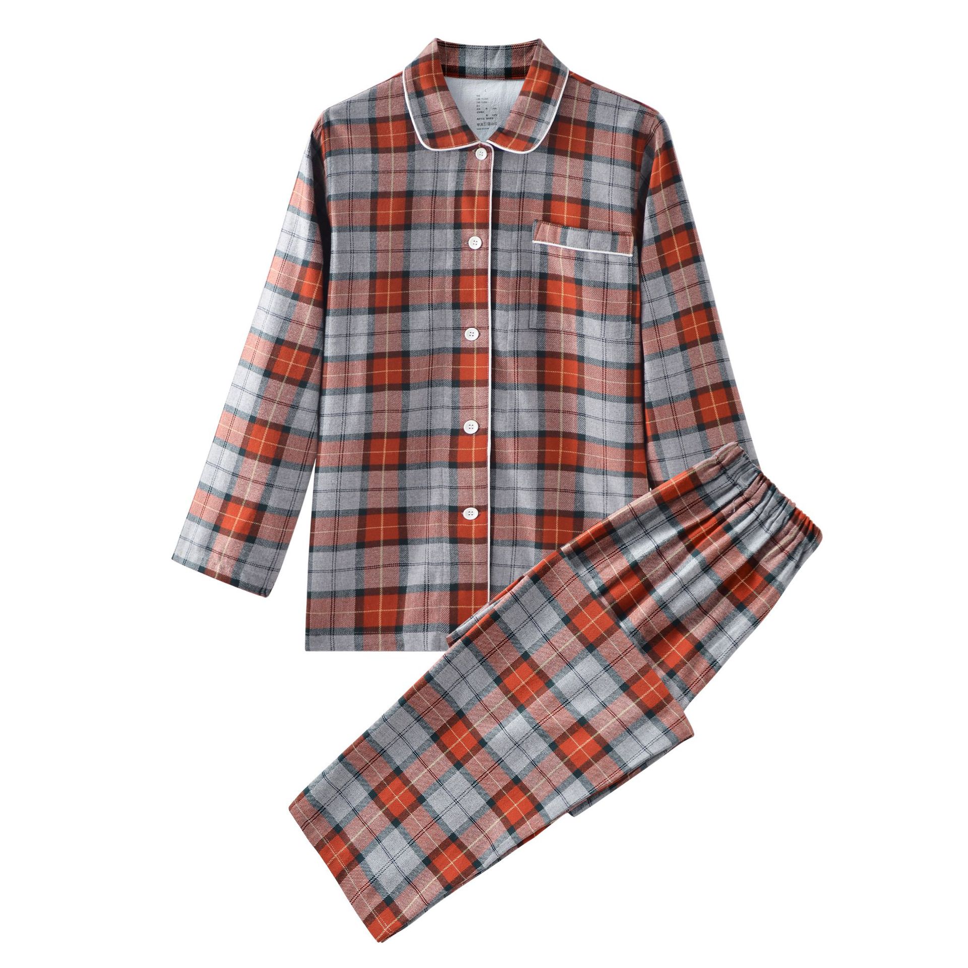 Women's pumpkin grid/flannel