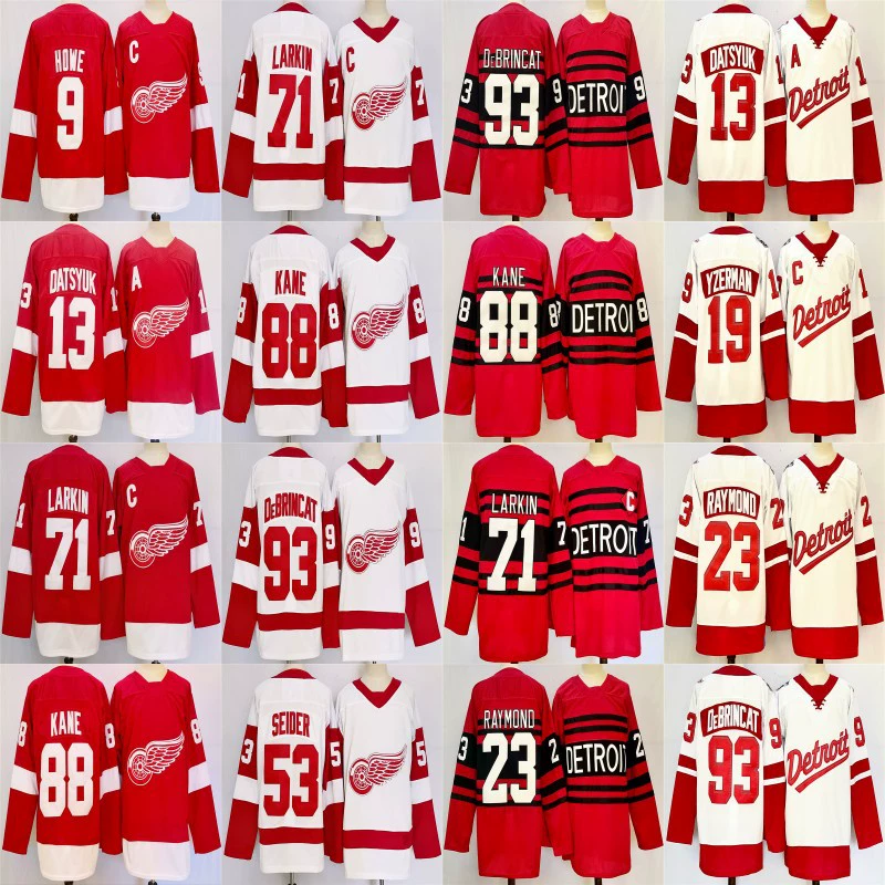 Хоккейная майка НХЛ Red Wings, хоккейная майка НХЛ Detroit Red Wings, экспорт хоккейной майки
