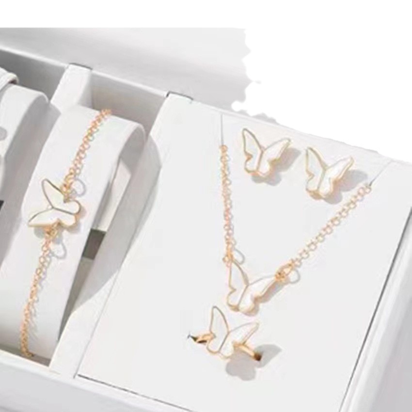2023 invierno moda viajero estilo casual joyería aleación mariposa conjunto de cuatro piezas