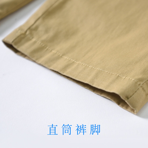 Boys' Khaki School Uniform Pants Summer Thin Cotton Pants Children's Anti-mosquito Pants Primary School Students' Navy Blue School Pants