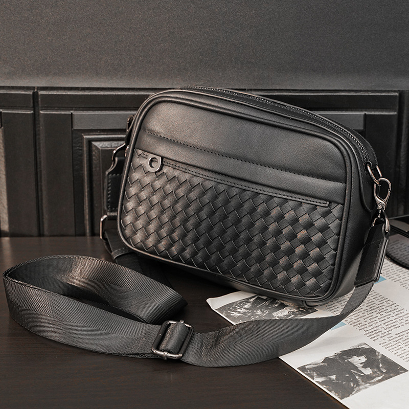 Trendy hand-woven shoulder bag Korean style casual youth backpack fashion new shoulder bag crossbody bag men's bag