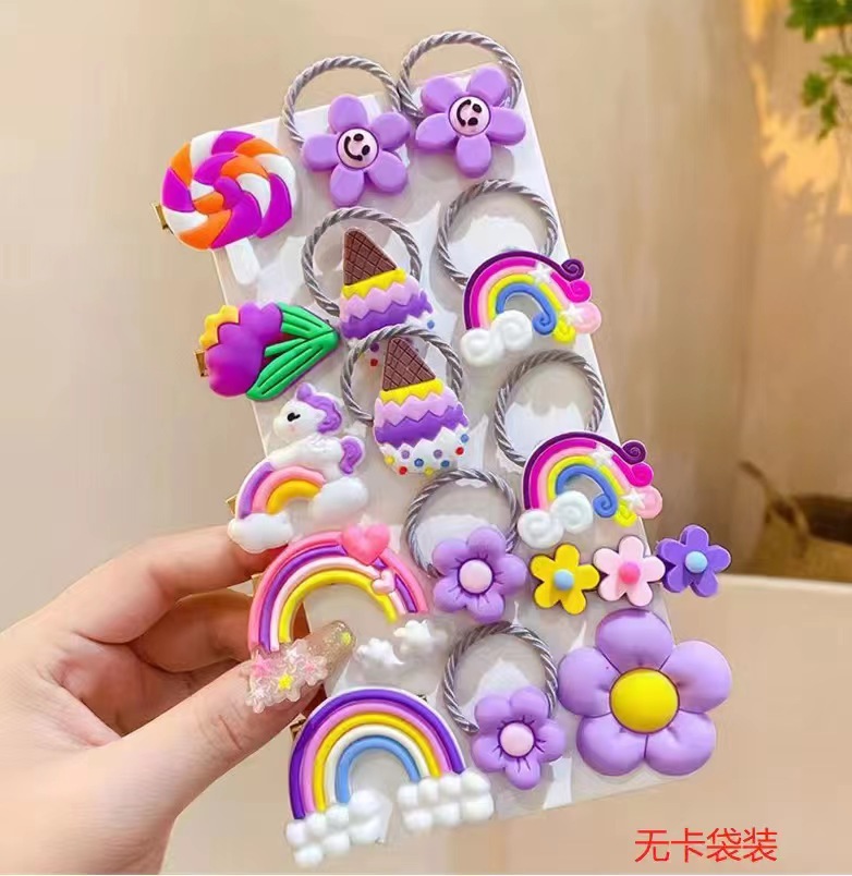 Accesorios para el cabello para niños traje de dibujos animados lindo lazo para el cabello banda de goma cuerda para el cabello horquilla lateral para niñas celebridad de Internet nuevo 2022