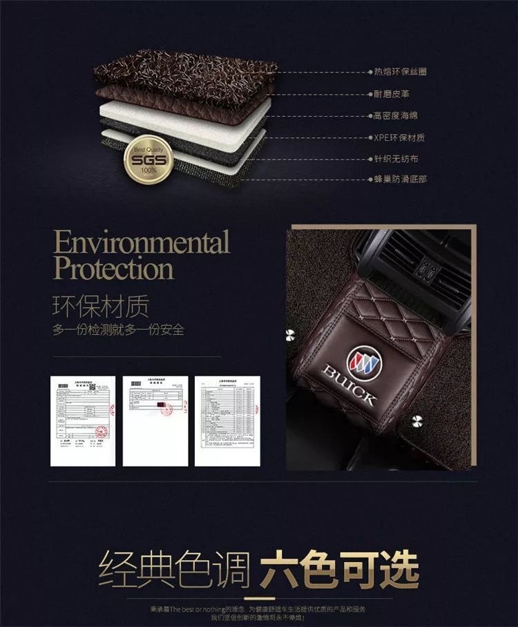 Suitable for Buick Excelle, Buick Excelle GT, Buick Envision, Buick LaCrosse, Buick Verano, Buick GL8 full-coverage car floor mats