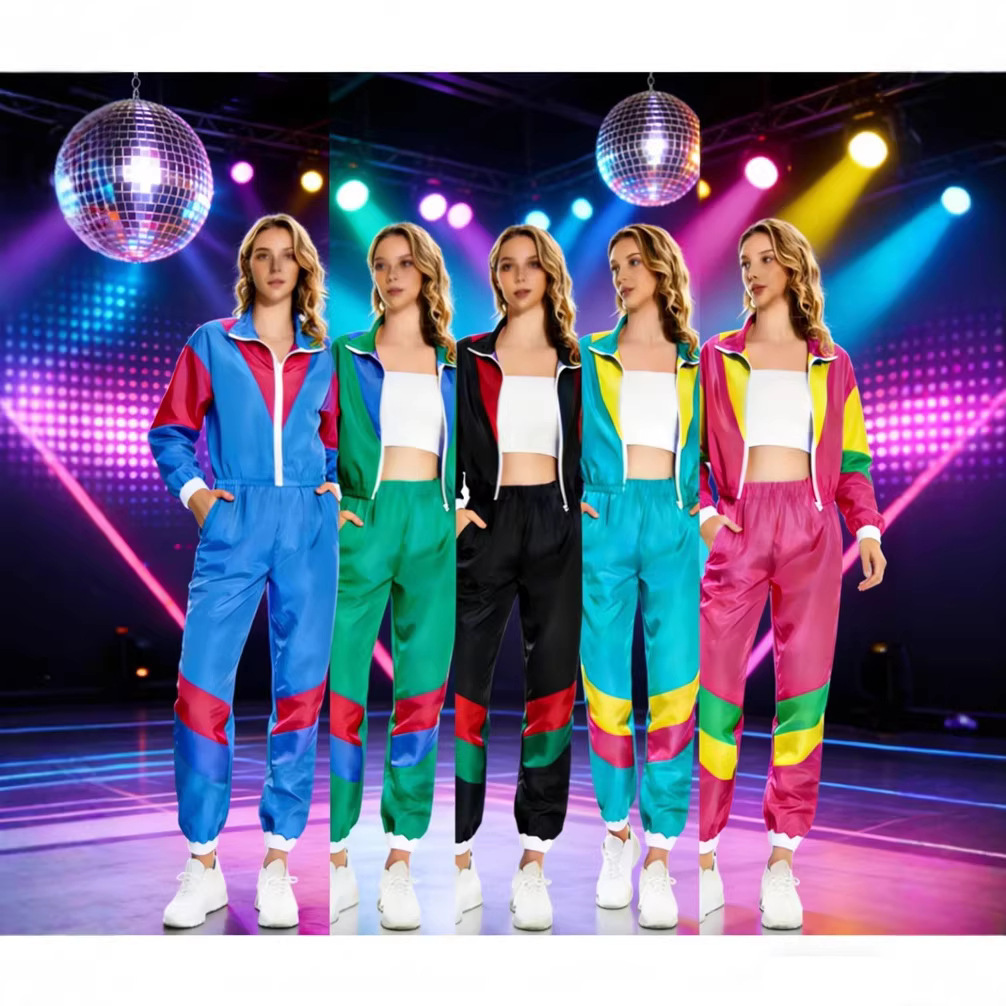Halloween Hip Hop Sportswear Retro Disco Sportswear Cosplay Party Stage Performance Clothes 75D