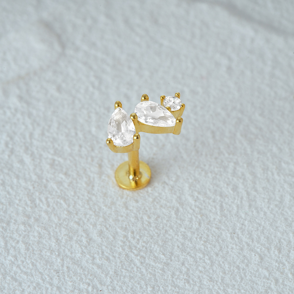 2g Weight Zircon Inlay Material Ear Studs Classification 1 Piece Quantity Daily Occasion 925 Sterling Silver Material Geometric Pattern Women's Gender Plating Design Simple Style Style 1 Piece Ear Cartilage Rings & Studs Simple Style Geometric 925 Sterling Silver Plating Zircon 54