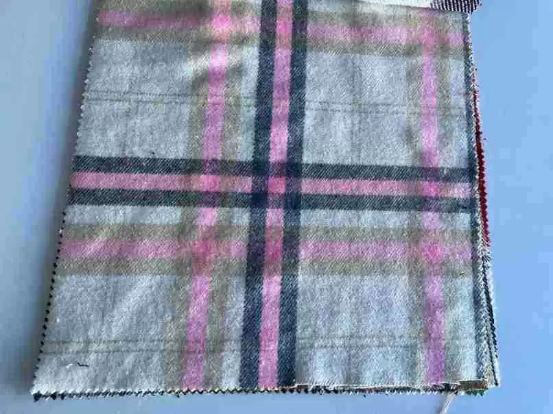 Mao woolen hair color weaving grid cloth polyester cotton double-sided woolen shirt cloth material 270-450G factory undertake orders