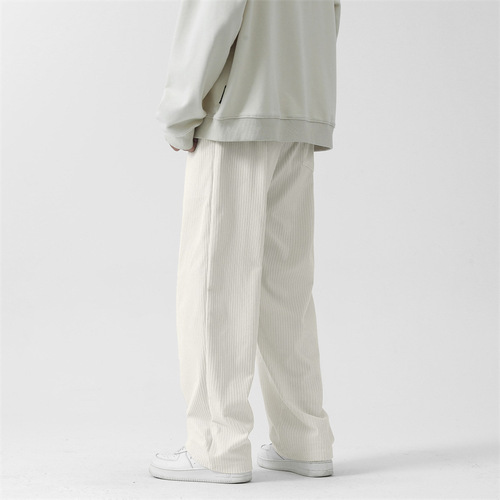 LKTM Men's #Retro Corduroy Casual Pants Men's Ins Trendy Brand Youth Loose Drawstring Loose Wide Leg Pants