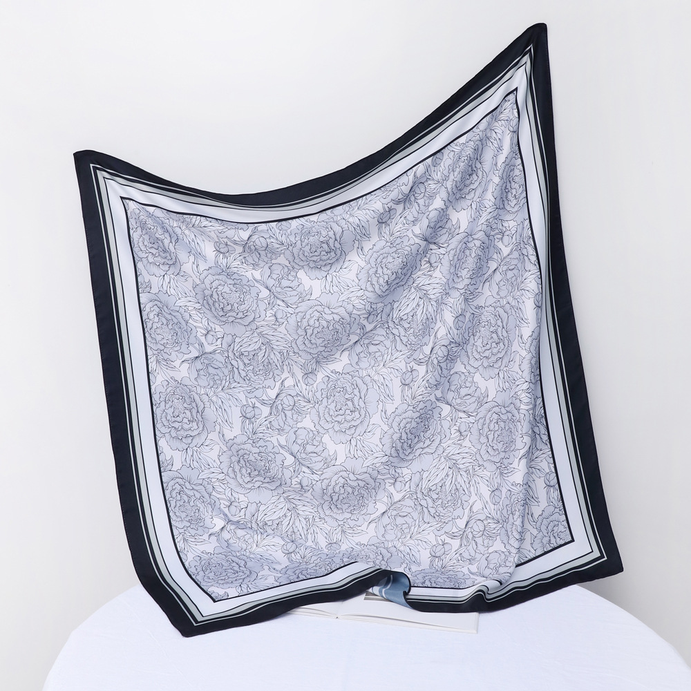 Women's Elegant Flower Polyester Silk Scarf display picture 3