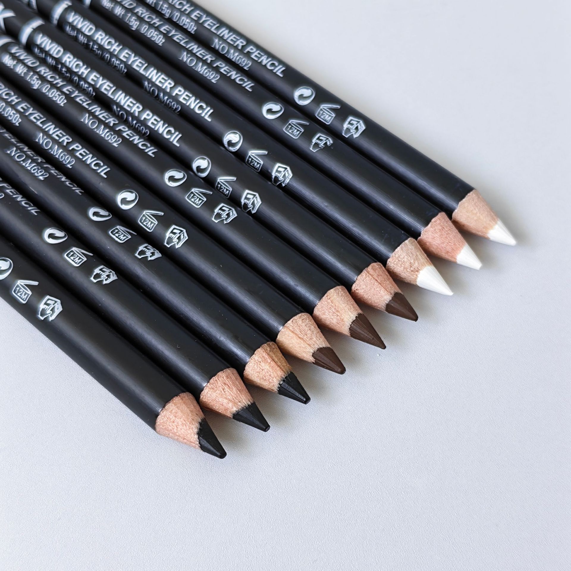 Factory direct supply of cross-border best-selling waterproof and sweat-proof eyeliner and eyebrow pencil, dual-purpose eyeliner gel pen