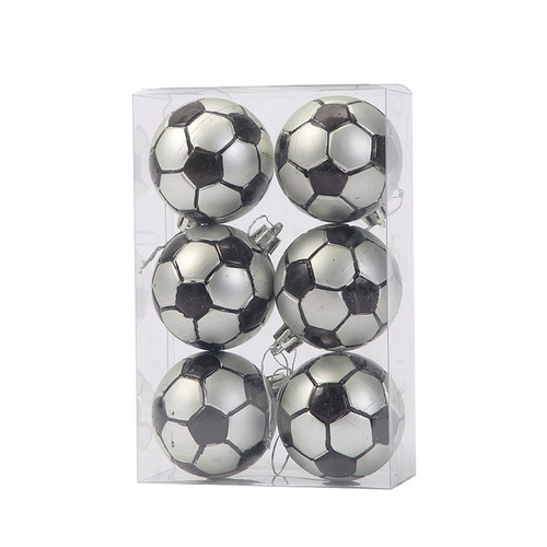 Cross-border Christmas ball football basketball rugby baseball 6cm set Christmas ball cover gift box Christmas decorations