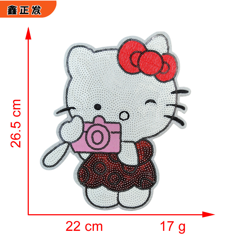 가열멜트 접착제*빨간색과 흰색*고양이*고양이*높이 26.5*22cm
