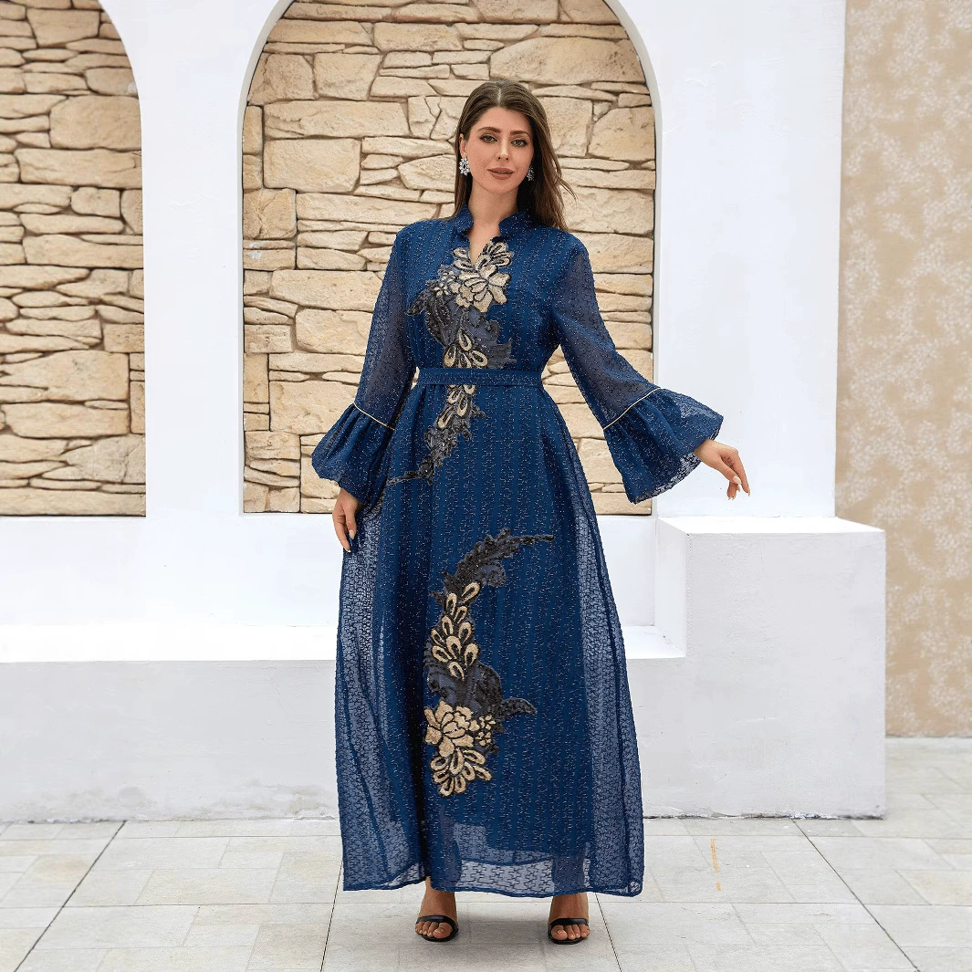 SZ002 Одежда для мусульманок Ближнего Востока, платье-абая для трансграничного экспорта, Юго-Восточная Азия, Дубай, арабский халат