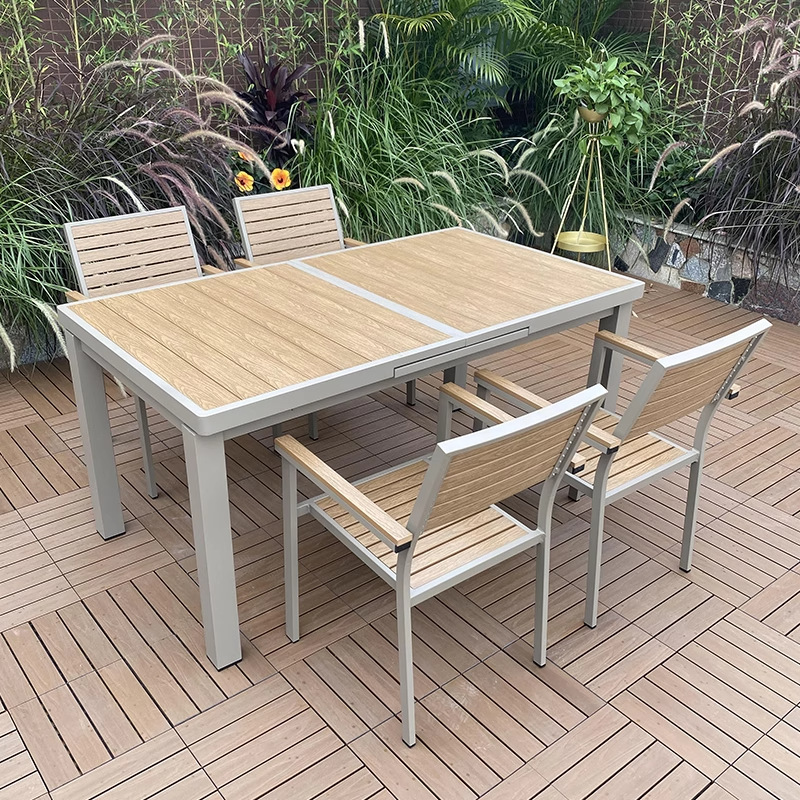 Mesas y sillas de comedor de balcón al aire libre nórdico Patio de la villa Sala de sol Jardín del hotel Recreación al aire libre Cuerda de ocio Muebles de silla de ratán