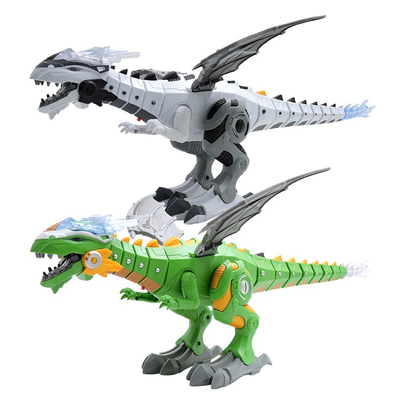 Transfronterizo eléctrico mecánico dinosaurio tres en uno traje de dinosaurio solar luz de pulverización huevos que ponen caminando Tyrannosaurus