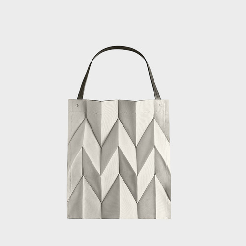 2024 Cross-border exclusive canvas single-shoulder hand-held tote bag geometric rhombus bag convenient foldable storage purchase