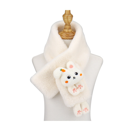  New Children's Scarf Autumn and Winter Plush Parent-Child Rabbit Cute Thick Cartoon Rabbit Hair Baby Neck warmer