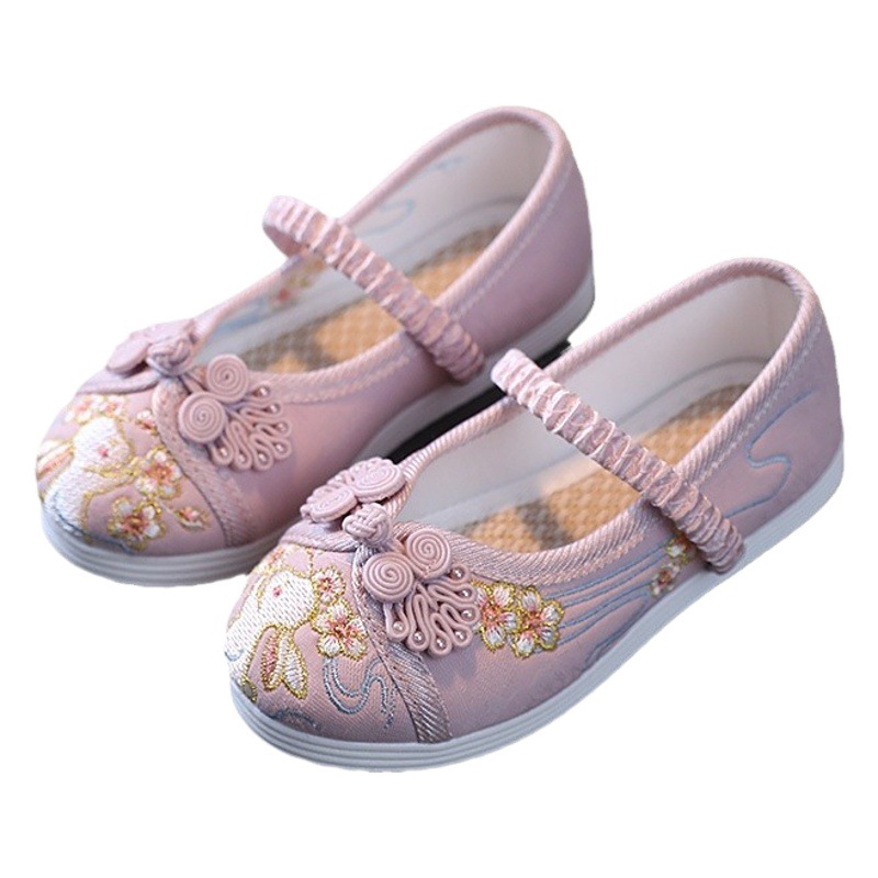 Nuevos zapatos de tela para niñas Zapatos bordados para niños zapatos de estilo antiguo viejos zapatos de tela tradicionales de Beijing zapatos para niños zapatos de princesa bebé Hanfu