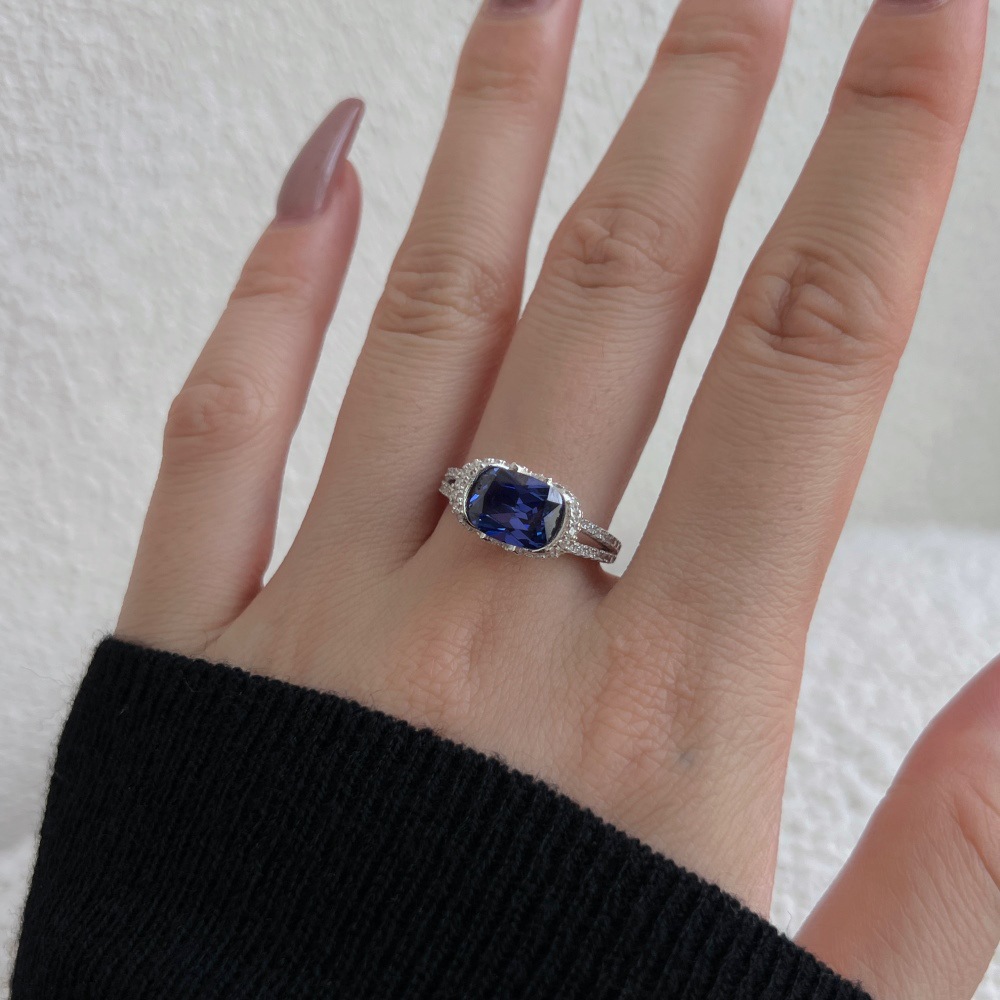 10g Weight Zircon Inlay Material Rings Classification 6, 8, 9 Ring Size 1 Piece Quantity Holiday, Daily Occasion 925 Sterling Silver Material Geometric Pattern Women's Gender Plating, Inlay Design Casual, Shiny Style 925 Sterling Silver Zircon Geometric Rings 31