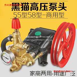黑猫商用清洗机洗车泵刷车器55型58型558型258型358型全铜高压泵