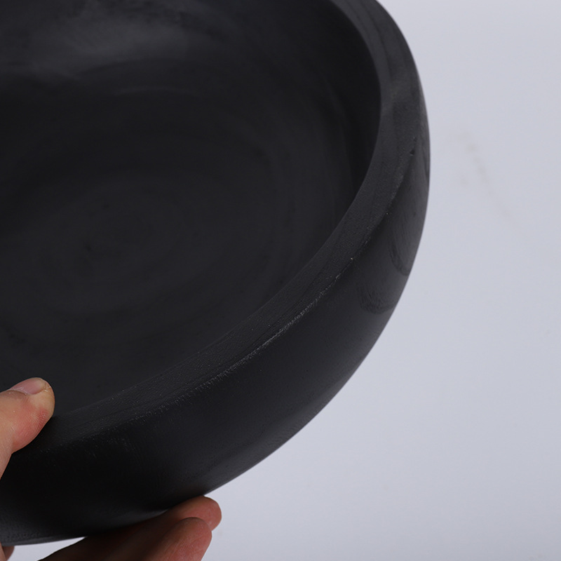 Bandeja de escritorio de Wabiji, madera de paulownia, bandeja de aperitivos de madera maciza redonda, bandeja de frutas, mesa de café para sala de estar, casa de familia, decoración de troncos de alta sensación de ji