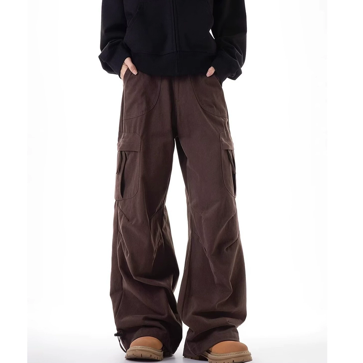 Осенние брюки для мужчин и женщин, американский стиль, oversize