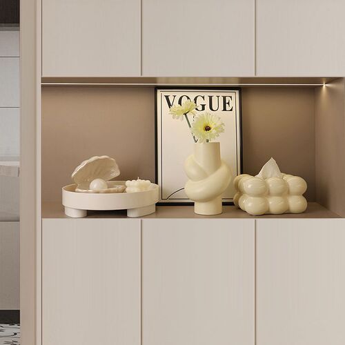 Behanmei cream style entryway storage ornaments set home living room shoe cabinet TV cabinet wine cabinet decorations